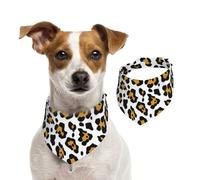 Leopard Brown Print,Pet Bib Scarf Cats Dog Bandana Dogs Towel Bib Adjustable Pet Scarf,S