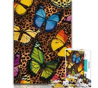 Leopard Butterfly Jigsaw Puzzles for Teenagers 1000 Piece,Educational Games Home Decoration Suitable for Desktop Decoration 38x26cm