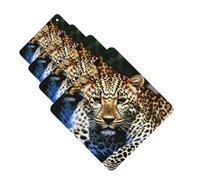 Leopard Car Air Freshener Cards Set of 4 Pieces Long Lasting Hanging Scented Cards for Bedroom Wardrobe Car Aromatherapy Tablets for Men Women Rearview Mirror Pendant