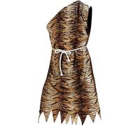Leopard Caveman Costumes for Women Men, 1set Cavewoman Fancy Dress Indian Costume Carnival Halloween Party Set for Cavemen & Women Clubwear Costume