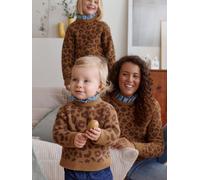 Leopard chambray baby jumper brown