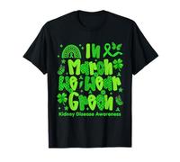 Leopard Checkered in March We Wear Green Kidney Disease T-Shirt