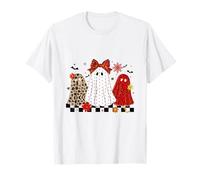 Leopard Checkered Spooky Season Halloween Ghost Boo Costume T-Shirt