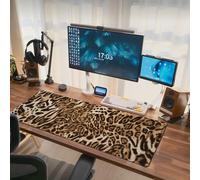 Leopard Cheetah Mouse Pad Extended Large Gaming Mousepad XL Big Long Oversized Desk Mat Stitched Edges 31.5 X 11.8 Inch for Home Office