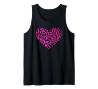 Leopard Cheetah Print Heart Pink Lilac Tank Top