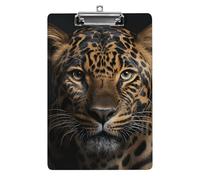 Leopard Clipboard 8.5×12.5 Inch Acrylic Clip Board with Metal Clip A4 Letter Size Decorative Clipboard Cute Hanging Clipboards for Office, Teacher, Nurse, Doctor,