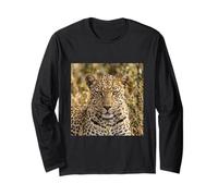 Leopard Close Up Portrait Spotted Big Cat Face Long Sleeve T-Shirt