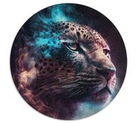 Leopard Cloud Jigsaw Puzzles 1000 Pieces for Adults 1000 Piece Round Puzzle Family Fun Craft, Perfect for Birthdays, Holidays 67.5x67.5cm