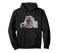 Leopard Cub Adorable Baby Snow Leopard Big Cat Pullover Hoodie