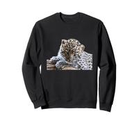 Leopard Cub Adorable Baby Snow Leopard Big Cat Sweatshirt