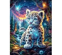 Leopard Cub in Flower Garden 500 Pieces Jigsaw Puzzles Mitos Fantástico For Men Educational Decompression Adults Anxiety Memory Care Mothers Valentines Gift Eco Friendly Material 500 PCS