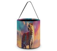Leopard Cute Easter Basket Bucket Bag for Easter Egg Hunts Party Favor Decoration