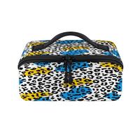 Leopard Design Travel Makeup Bag Portable Waterproof Pouch Open Flat Toiletry Bags Toiletries Cosmetics Traveling Organizer for Women Men