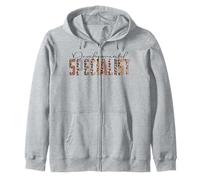 Leopard Developmental Specialist Job Title School Worker Zip Hoodie