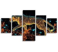 Leopard Diamond Art Kits Adults Diamond Painting Dream 5 Pack, DIY Full Square Drill Gem Art for Adults Craft Kits for Kids, 5D Rhinestone Mosaic Kit for Home Wall Decor, Gift Ideas 48x100in, Model566