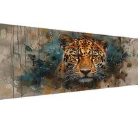 Leopard Diamond Art Kits for Adults, 5D DIY Full Drill Diamond Painting Retro Kits for Beginners, Premium Gem Crafts Embroidery Pictures for Home Decoration, Mothers Day Gifts for Mum, 40x80cm Y1-236