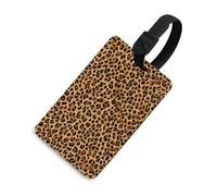 Leopard Distributed Spots Natural Browns Black Luggage Tag Travel Bag Suitcase Baggage Name Tags