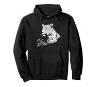 Leopard Drawing Artwork Nature Wildlife Safari Animal Art Pullover Hoodie