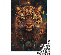 Leopard Dreamcatcher-2 Jigsaw Puzzle for Adults, 1000 Pieces Animal Puzzle, Quiet Weekend Activity, 38x26cm/1000pcs