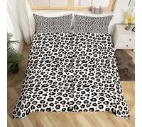 Leopard Duvet Cover Africa Cheetah Bedding Set for Kids Boys Girls Teens Safari Animal Comforter Cover White Black Brown Leopard Bedspread Cover 2Pcs Zipper Single Size