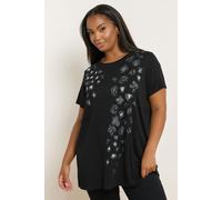 Leopard Embellished T-Shirt Yours Black 30-32