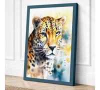 Leopard Emerging Modern Canvas Wall Art Print 24x16 Inch (61 x 41 cm)