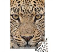 Leopard Face Close-Up Jigsaw Puzzle for Adults, 1000 Pieces, 38x26cm/1000pcs, Relaxed Solo Time at Home; Low-dust Pieces for A Tidier Table