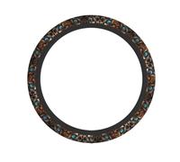 Leopard Face Printed Steering Wheel Cover Elastic Stretch Car Wheel Wrap Breathable Non-Slip Steering Wheel Protector for Car Truck SUV