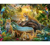 Leopard family in the jungle