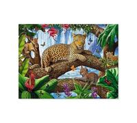 Leopard Family Lying on the Tree，Puzzles for Adults Kids. 1000 Pieces Impossible Challenge Toy Educational Games Home Decoration for Adults& Kids Age 14 Years Up 1000pcs（75x50cm）-L89