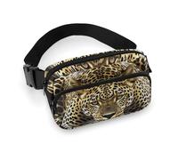Leopard Fanny Pack for Women Men Waist Bag Belt Bag Adjustable Casual Bag for Travel Sports Hiking, white, 7.9x5.1inches