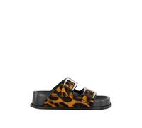 Leopard Flat Sandals, female, Paris Texas, Sliders, Multicolor, 3 UK, Shoes 3 UK