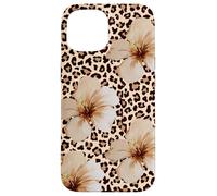 Leopard Floral Tropical Hibiscus Cheetah Print Animal Case for iPhone 15