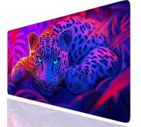 Leopard Gaming Mouse Mat Blue Mouse Pad Large 900x300x3mm, Extended Waterproof Mousepad Smooth Cloth Surface Improved Precision And Speed, Desk Mat Non-Slip Rubber Base for Office Gaming GKuk-2294
