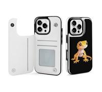 Leopard Gecko Cute Cell Phone Flip Case Compatible with iPhone 16/16 Plus/16 Pro/16 Pro Max/16 E/SE4 Soft Protective Shell