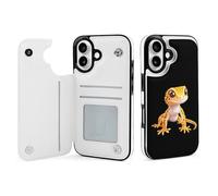 Leopard Gecko Cute Cell Phone Flip Case Compatible with iPhone 16/16 Plus/16 Pro/16 Pro Max/16 E/SE4 Soft Protective Shell