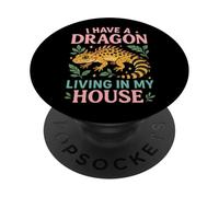 Leopard Gecko I Have A Dragon Living In My House PopSockets Adhesive PopGrip