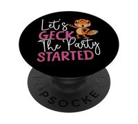 Leopard Gecko Let's Geck The Party Started PopSockets Adhesive PopGrip