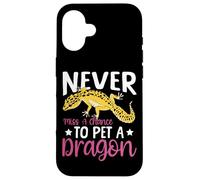 Leopard Gecko Never Miss A Chance To Pet A Dragon Case for iPhone 16