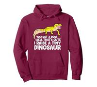 Leopard Gecko Owner I Raise A Tiny Leopard Gecko Pullover Hoodie, Adult Unisex, Burgundy, Medium