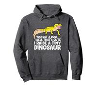Leopard Gecko Owner I Raise A Tiny Leopard Gecko Pullover Hoodie, Adult Unisex, Dark Heather Grey, XX-Large