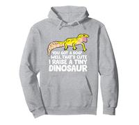 Leopard Gecko Owner I Raise A Tiny Leopard Gecko Pullover Hoodie, Adult Unisex, Heather Grey, XX-Large