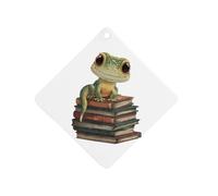 Leopard Gecko Reading Books Car Air Freshener Aromatherapy Tablet Hanging Decor for Rearview Mirror Dorm