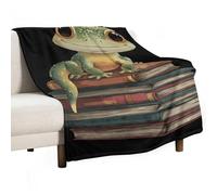 Leopard Gecko Reading Books Throw Fleece Blanket for Couch Bed Decorative Flannel Blankets Soft Plush