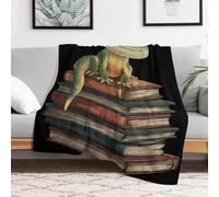 Leopard Gecko Reading Books Throw Fleece Blanket for Couch Bed Decorative Flannel Blankets Soft Plush