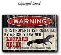 Leopard Gecko Sign Funny Metal Signs Leopard Gecko Gift Gecko Accessories Lizard Warning Sign Pet Gift Small Pet Metal Signmetal tin sign 8x12 inch