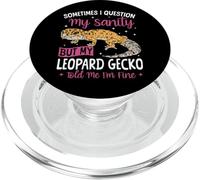 Leopard Gecko Sometimes I Question My Sanity But My Leopard PopSockets PopGrip for MagSafe