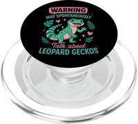 Leopard Gecko Warning May Spontaneously Talk About Leopard PopSockets PopGrip for MagSafe