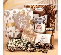 Leopard Gifts for Women, Self Care Gift Get Well Soon Gift Basket, Include Leopard Print Tumbler Cup and Blanket, Care Package Spring Birthday Mother's Day Gifts for Women Girl Friend Wife Mom