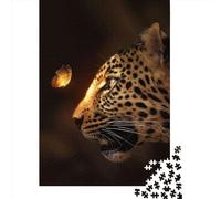 Leopard Glowing Butterfly 1000 Piece Jigsaw Puzzle for Adults-Puzzles Teenagers Paper Puzzles- Relax Puzzles Games-Brain Teaser Puzzle 1000pcs (38x26cm)